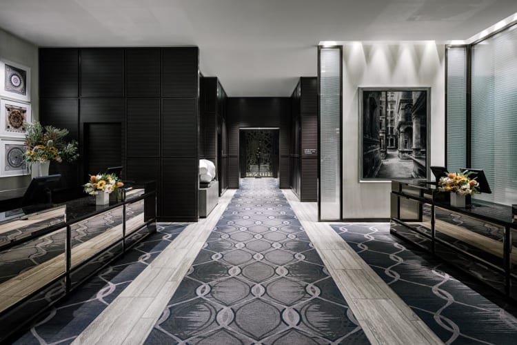 Reception desk in lobby